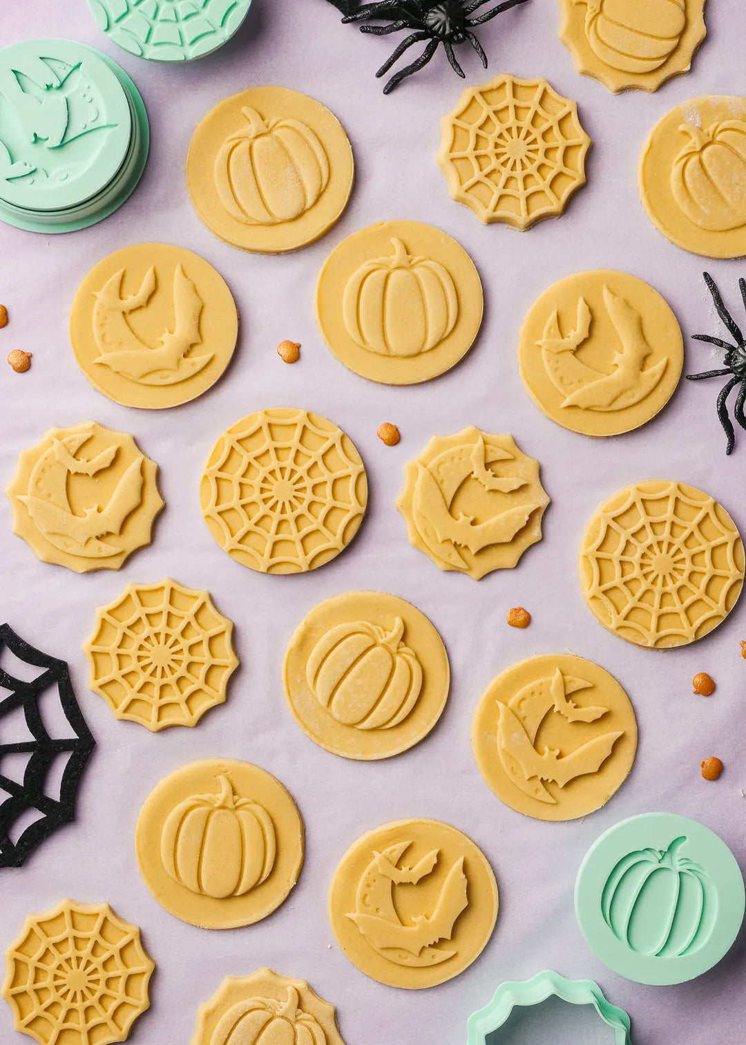 Demonstration - cookies made with our Halloween stamps and the cutters.