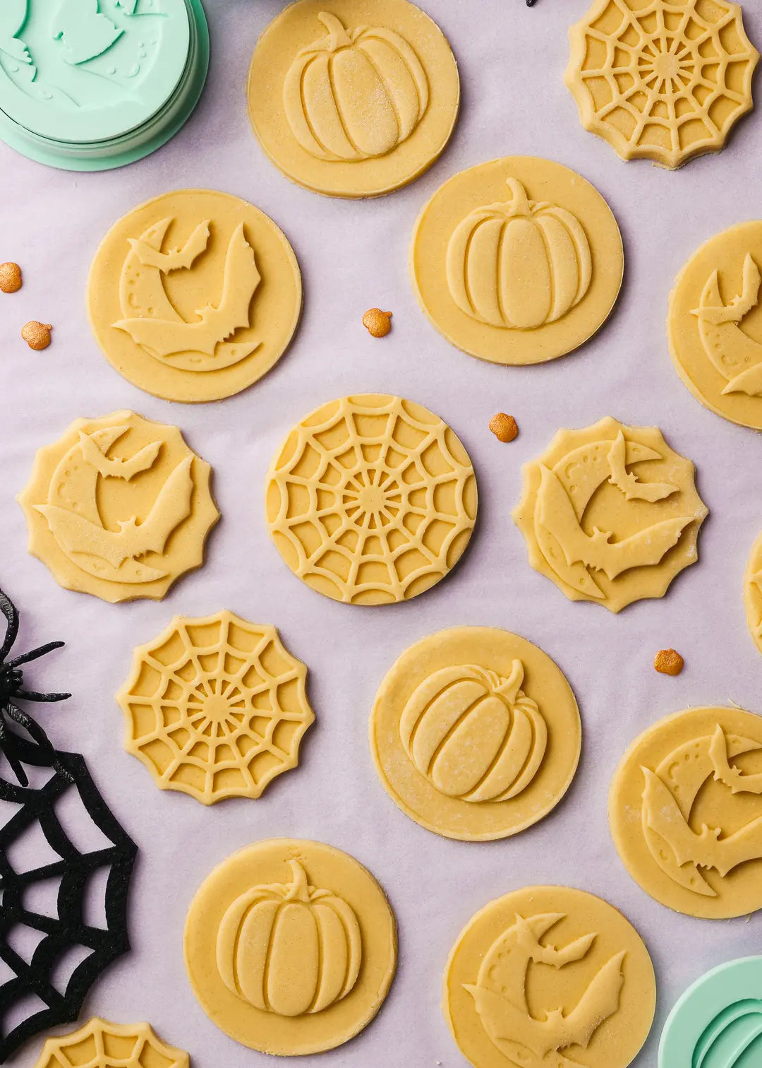 Demonstration - cookies made with our Halloween stamps and the cutters. Perfectly stamped.