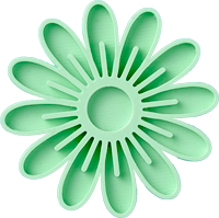 daisy floral cookie stamp with fine details in mint green color