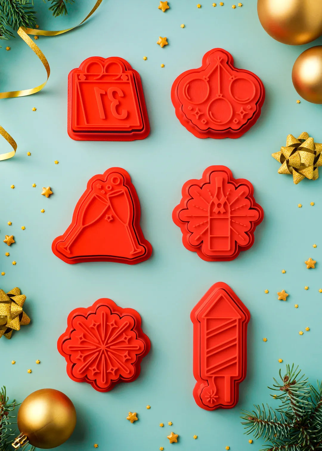 New Year's Eve Cookie Cutters Set - Formini