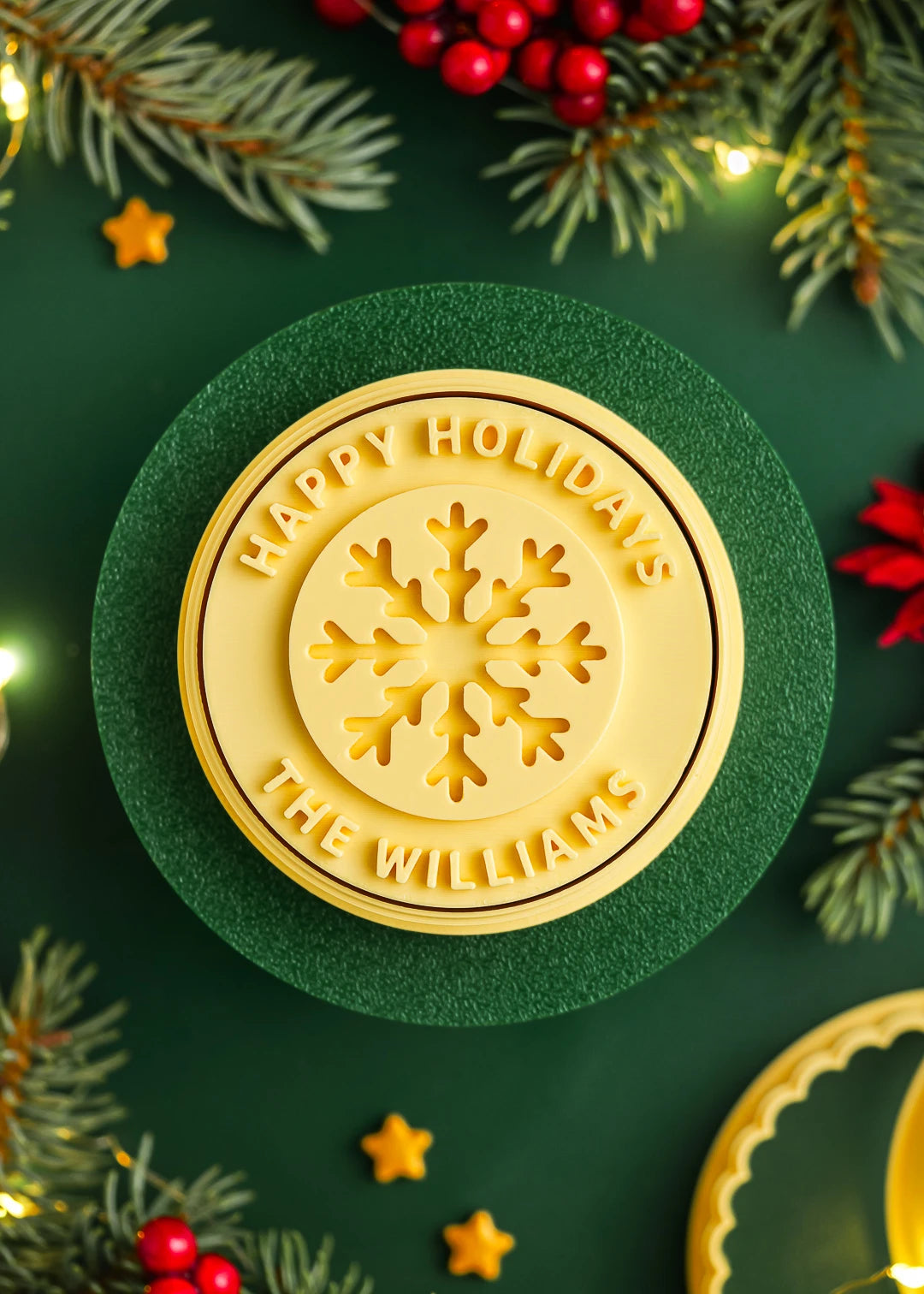 Personalized Snowflake Cookie Stamp & Cutter - Formini
