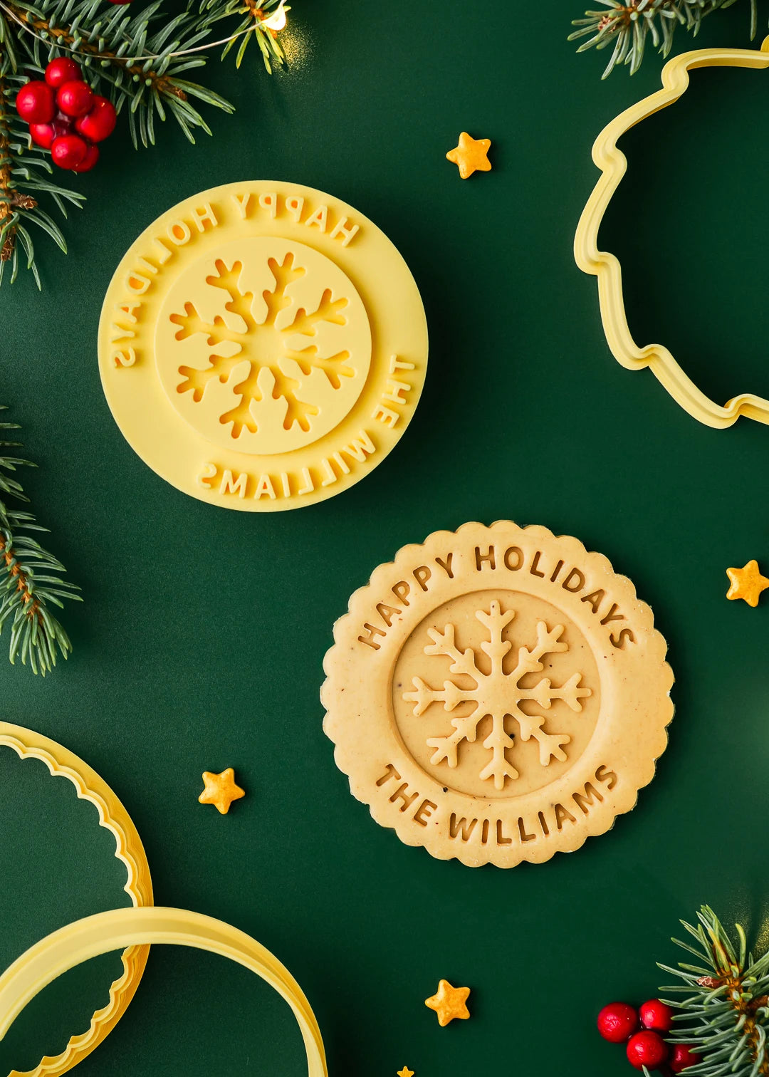 Personalized Snowflake Cookie Stamp & Cutter - Formini