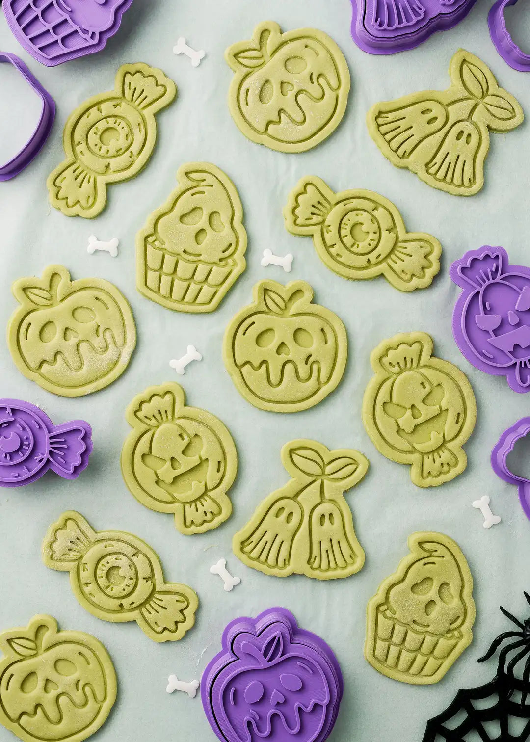 Demonstration - cookies made with our Halloween stamps and the cutters.
