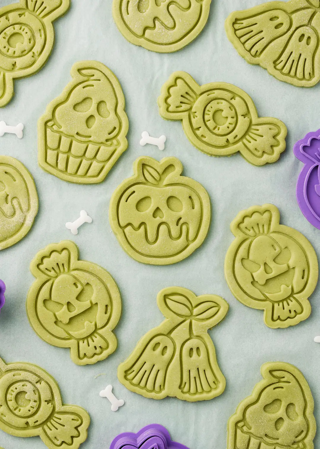 Demonstration - Close up of cookies made with our Halloween stamps and the cutters.