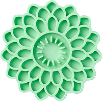flower cookie stamp with fine details in mint green color