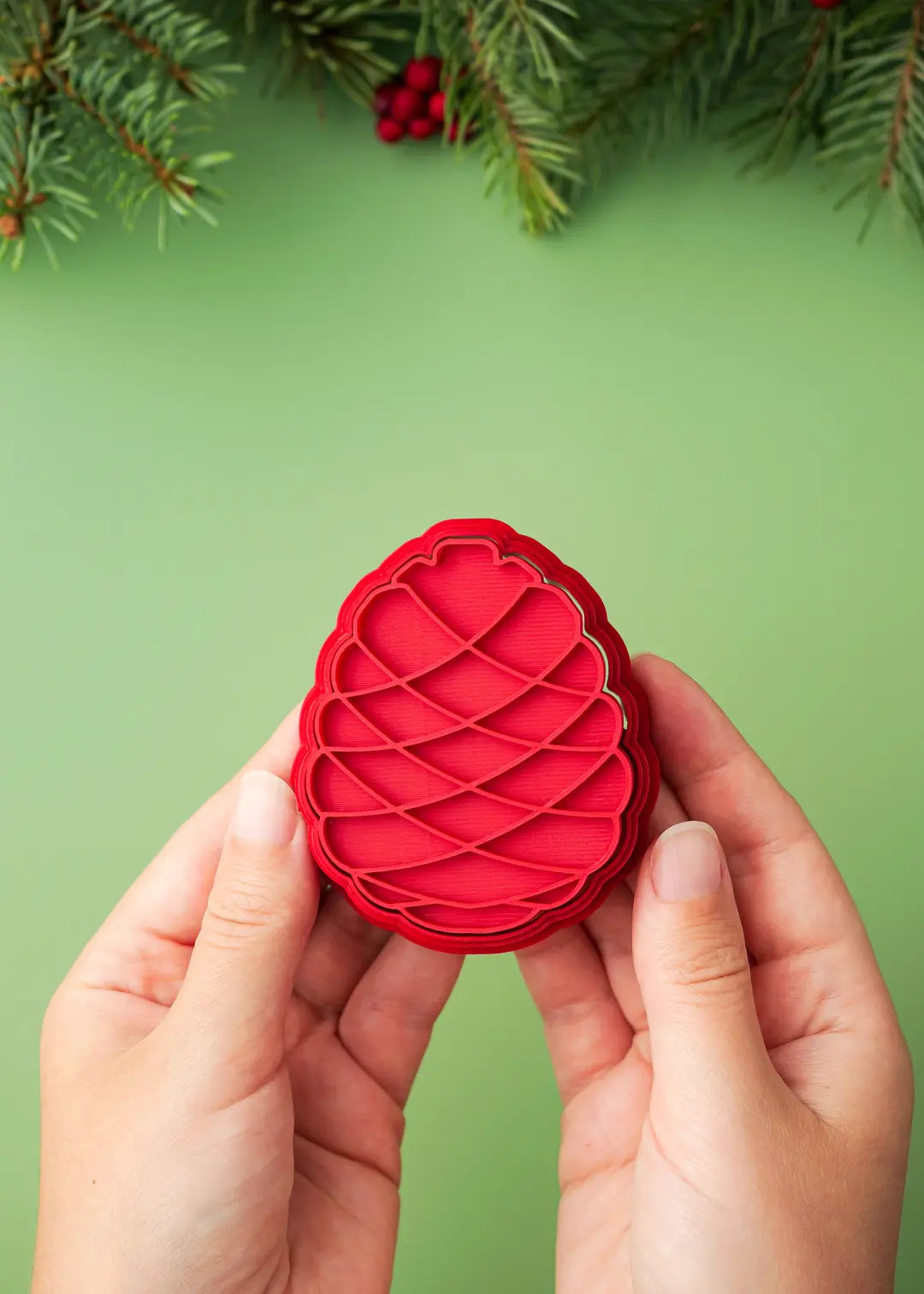 Bonus: pine cone cookie stamp and cutter! Also, a free recipe e-book with each purchase. The ebook includes tested recipes and tips on achieving best results with our cookie stamps and cutters.